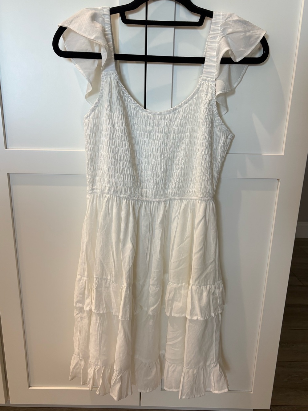 White Ruffle Sundress - Lightweight Summer Dress